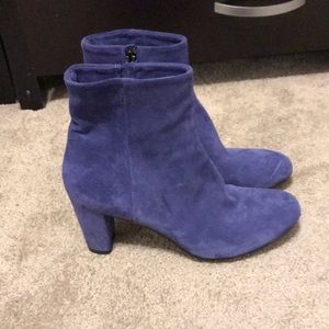 Beautiful blue suede ankle boots.